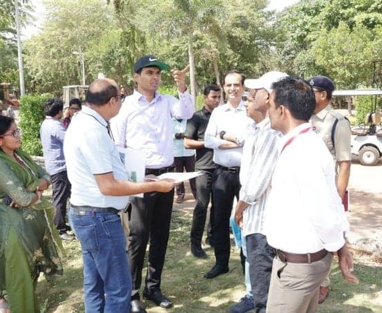 Infosys భవన ప్రారంభోత్సవ ఏర్పాట్లను పరిశీలించిన కలెక్టర్