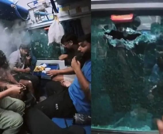 రాళ్ల దాడితో ప్రయాణికులకు భయం