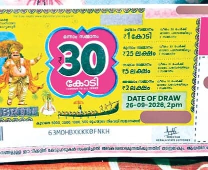 ఓనం లాటరీ జాక్‌పాట్.. రూ.30 కోట్లు గెలుచుకున్న అజ్ఞాత వ్యక్తి