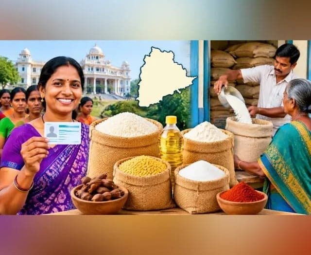 తెలంగాణ రేషన్ షాపుల్లో సబ్సిడీ సరుకులు
