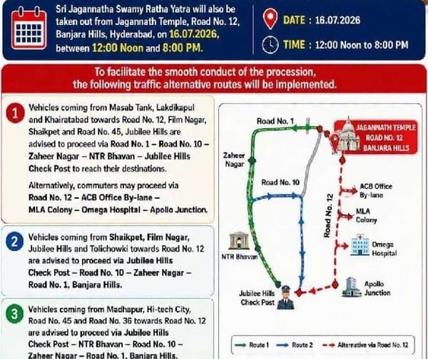 హైదరాబాదులో నేడు ట్రాఫిక్ ఆంక్షలు