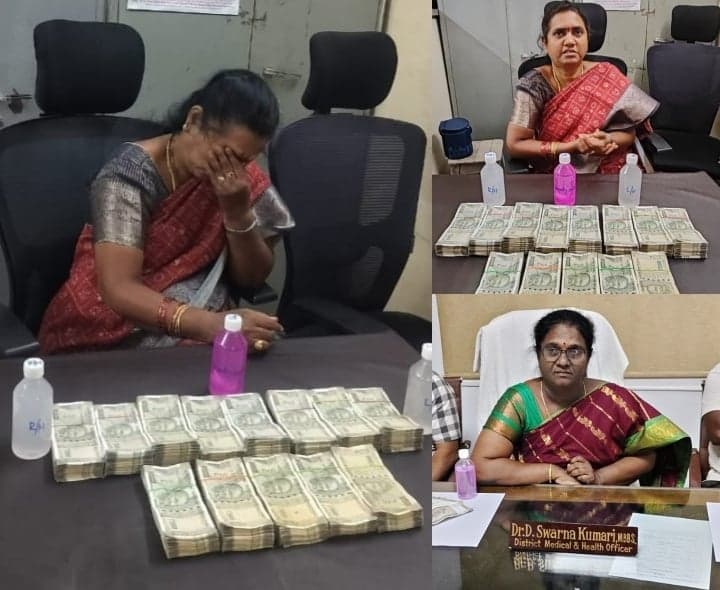 లంచం తీసుకుంటూ పట్టుబడిన ఇద్దరు మహిళలు  - Udayam
