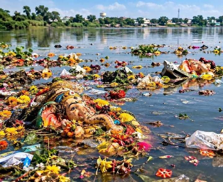 వరంగల్‌ చెరువుల్లో నిమజ్జన వ్యర్థాలు - Udayam