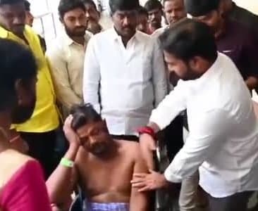 గాయపడిన టీడీపీ కార్యకర్తకు రవి నాయుడు పరామర్శ - Udayam