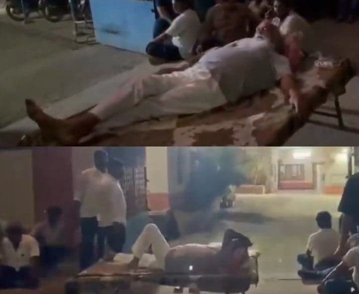 పీఎస్‌ ముందు మంచంపై పడుకుని జేసీ నిరసన