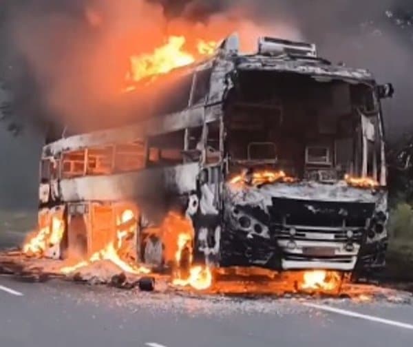 చెన్నై హైవేపై ఘోర అగ్నిప్రమాదం