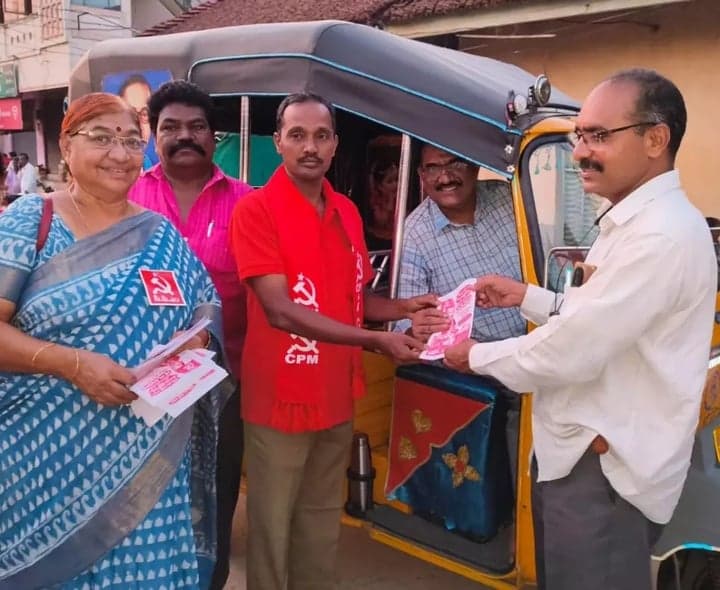 వేల్పూరులో సీపీఎం అభ్యర్థికి మద్దతుగా ప్రచారం - Udayam
