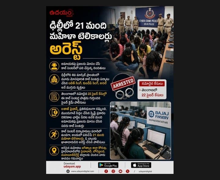 ఢిల్లీలో సైబర్ మోసాలపై 21 మంది అరెస్ట్