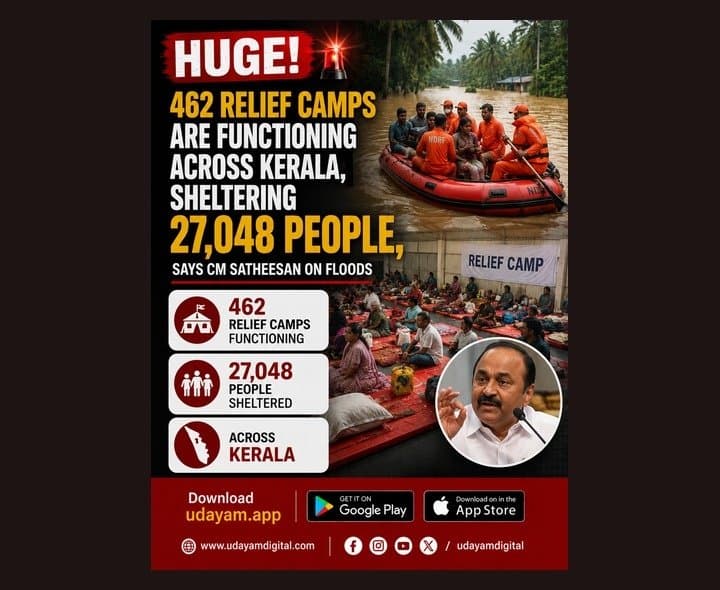 కేరళలో 462 పునరావాస శిబిరాలు