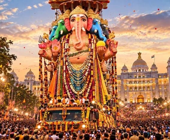 ఖైరతాబాద్‌ మహాగణపతి శోభాయాత్ర ప్రారంభం