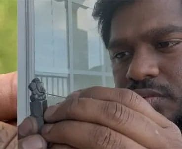 పెన్సిల్‌పై గణపతి శిల్పం