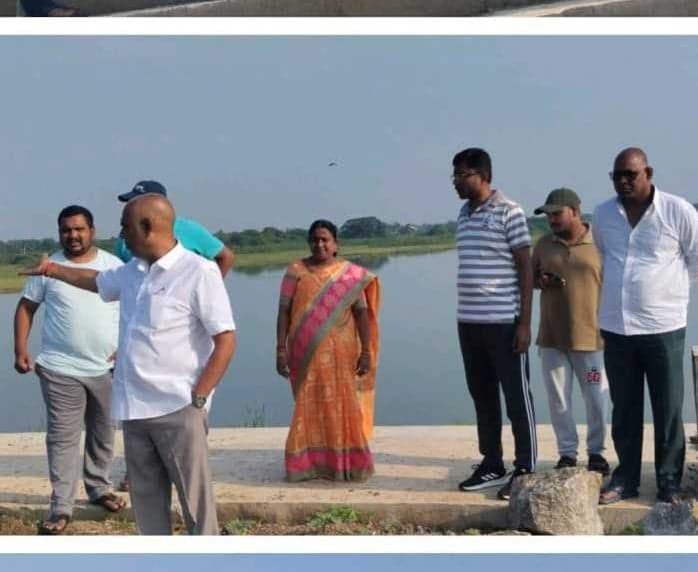 నిమజ్జన ఏర్పాట్లకు చెరువు పరిశీలన - Udayam