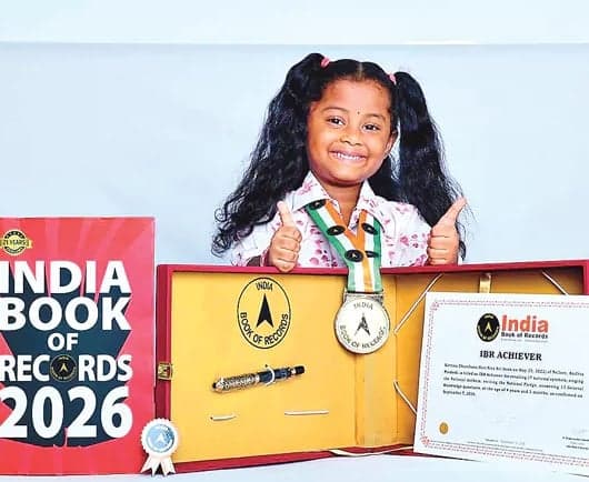 నాలుగేళ్ల వయసులోనే అరుదైన రికార్డు.. - Udayam