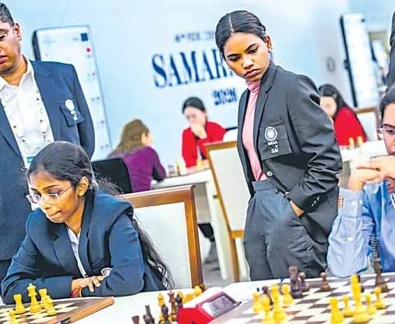 భారత చెస్‌ జట్లకు తొలి డ్రా