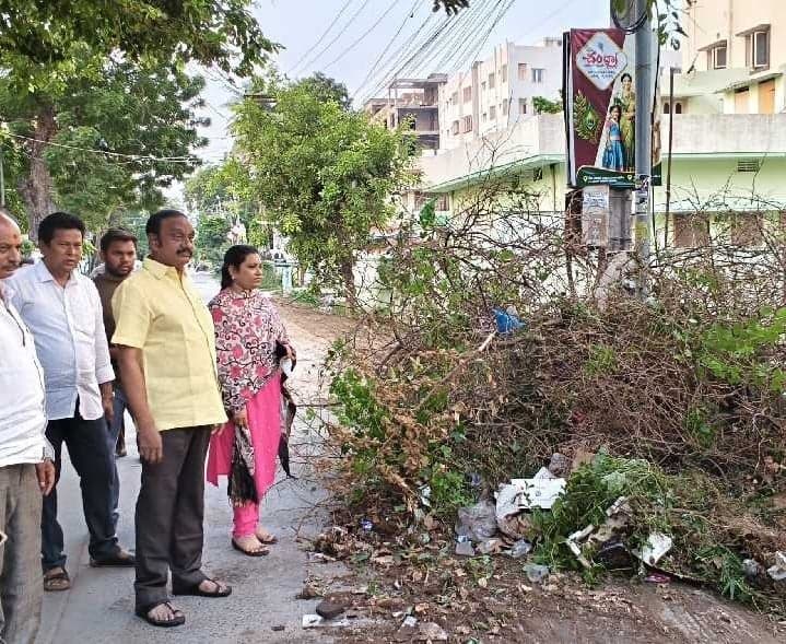 గ్రాస్ కటింగ్ పనులను పరిశీలించిన ఎమ్మెల్యే  - Udayam