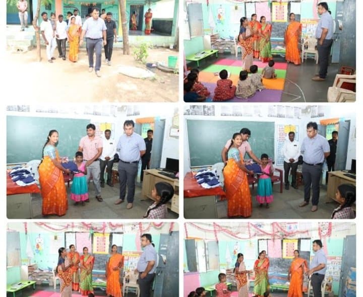పాఠశాల, అంగన్‌వాడీని తనిఖీ చేసిన కలెక్టర్
