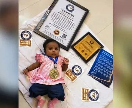 రెండు నెలల చిన్నారికి వరల్డ్ రికార్డు
