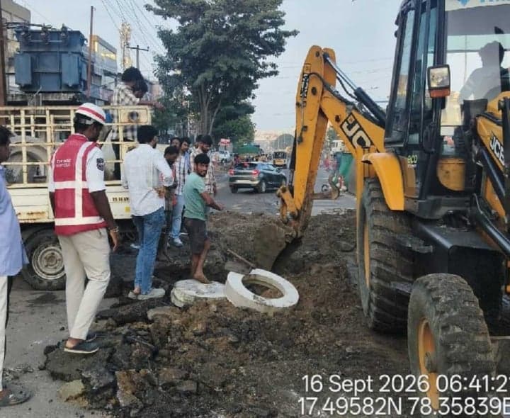 పైప్‌లైన్ పనులతో మియాపూర్‌లో ట్రాఫిక్‌ మళ్లింపు - Udayam
