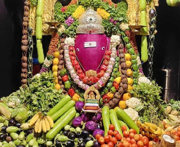 శాకంబర రూపంలో గణపతికి అలంకరణ