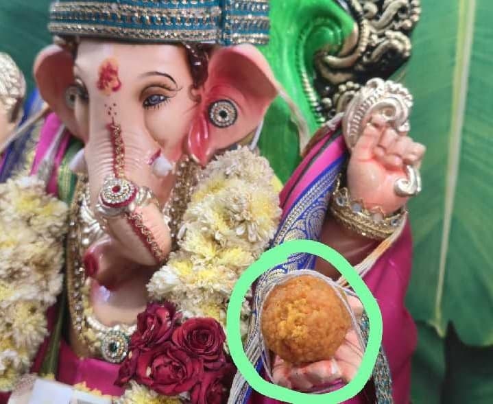ఇల్లందులో లడ్డూపై వినాయకుడి రూపం