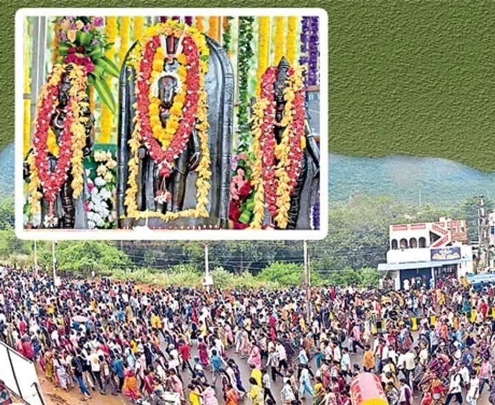 పున్నమి జల్లుల్లో సింహాచలం గిరి ప్రదక్షిణ.. పోటెత్తిన భక్తజనం