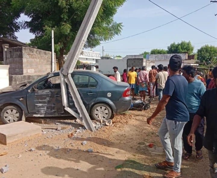 స్థల వివాదం.. కారు ఢీకొట్టి