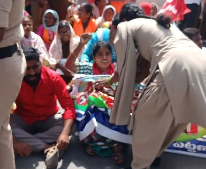 నల్గొండలో సీపీఎం జైల్‌భరో ఉద్రిక్తత