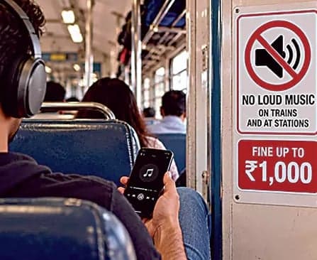 రైల్లో ఫోన్‌ స్పీకర్‌ వాడితే జరిమానా, జైలు