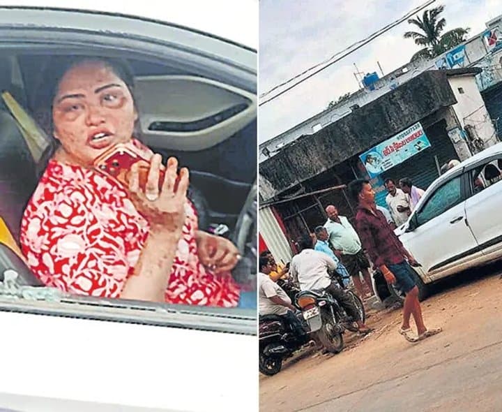 కారుతో మహిళ బీభత్సం