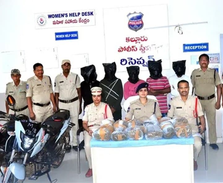 గంజాయి విక్రయిస్తున్న ముఠా అరెస్టు: రూ. 11.55 లక్షల సరుకు సీజ్