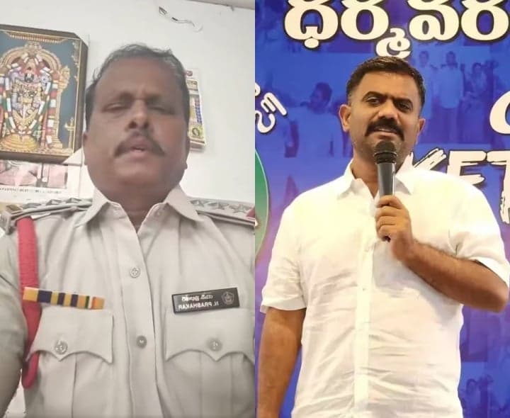 నామినేషన్లపై మాజీ ఎమ్మెల్యే, సీఐ మధ్య వాగ్వాదం