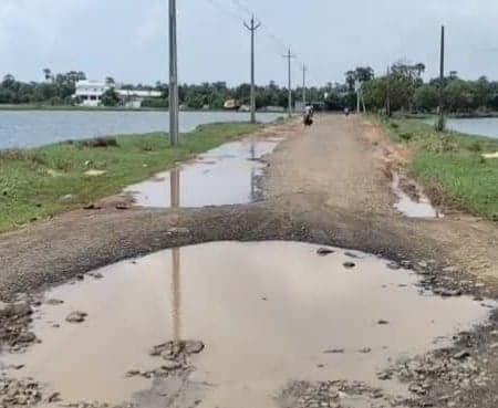 కాళీపట్నం–గొల్లపాలెం రహదారి అధ్వానం - Udayam
