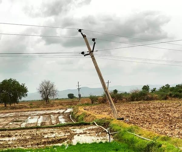 ప్రమాదకరంగా విద్యుత్ స్తంభాలు