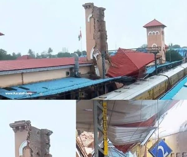 భారీ వర్షాలకు కుప్పకూలిన వందేళ్ల క్లాక్ టవర్