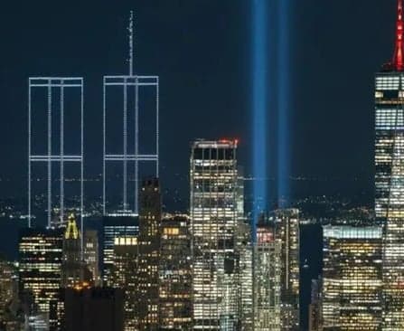 9/11 దాడికి 25 ఏళ్లు: డ్రోన్లతో నివాళి