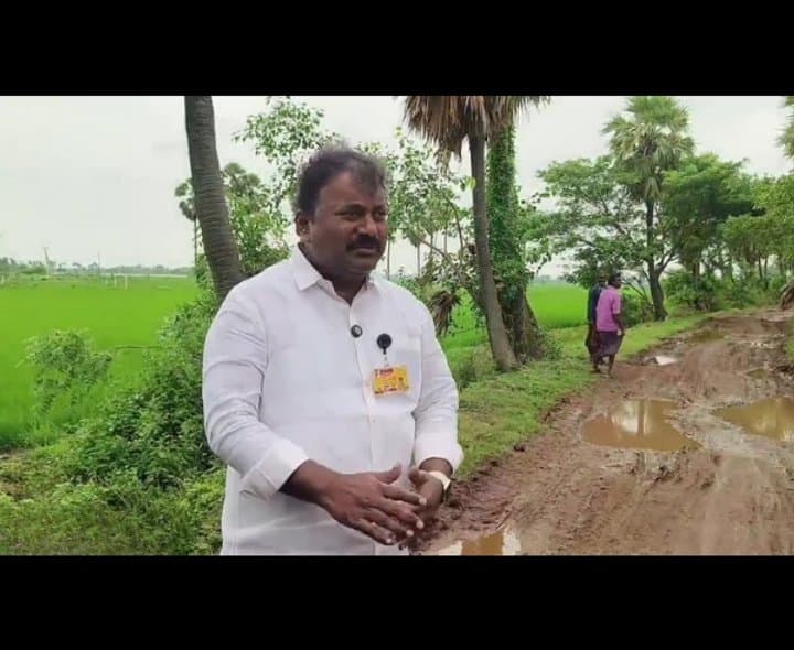 పామర్రులో బీటీ రోడ్డు పనులకు శంకుస్థాపన