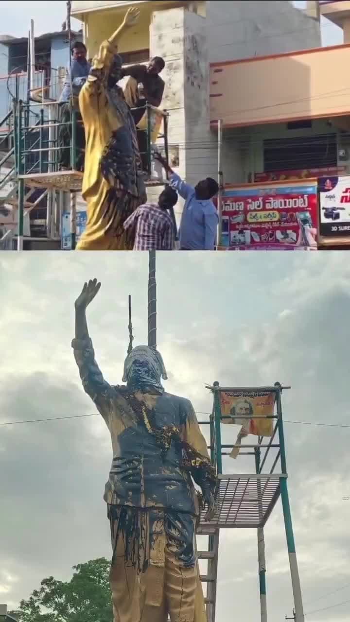 ఆళ్లగడ్డలో వైఎస్సార్ విగ్రహానికి నల్లరంగు