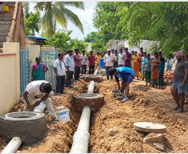 అండర్ గ్రౌండ్ డ్రైనేజీ పనులు ప్రారంభం - Udayam