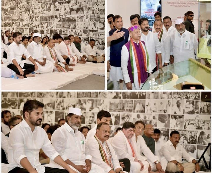 గాంధీజీకి పుష్పాంజలి ఘటించిన పరిగి ఎమ్మెల్యే టీ ఆర్ ఆర్ - Udayam