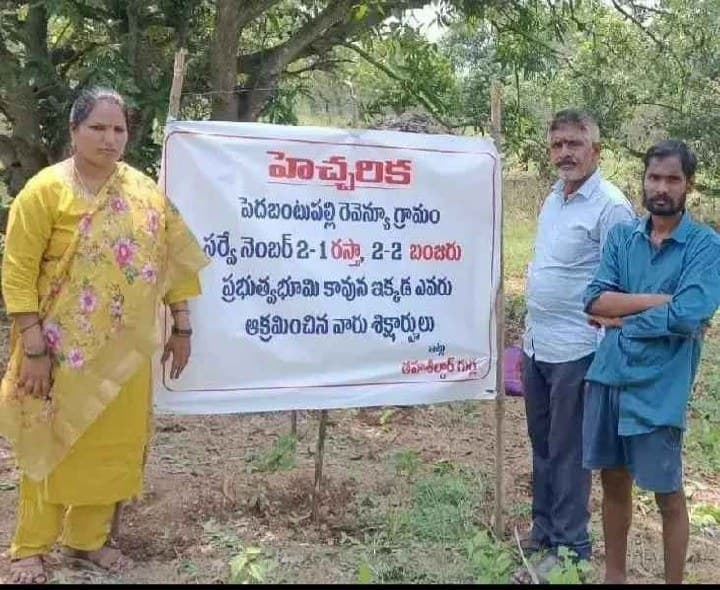 ప్రబుత్వ భూమిలో హెచ్చరిక బోర్డు ఏర్పాటు చేసిన MRO - Udayam