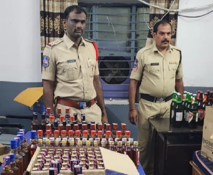 నిర్మల్ రూరల్ ఎల్లపల్లి బెల్ట్ షాప్ లో అక్రమ మద్యం పట్టివేత - Udayam