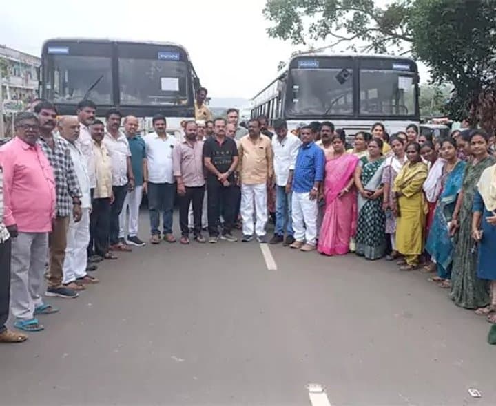 బోగాపురం విమానాశ్రయానికి బస్సుల ట్రయల్ రన్