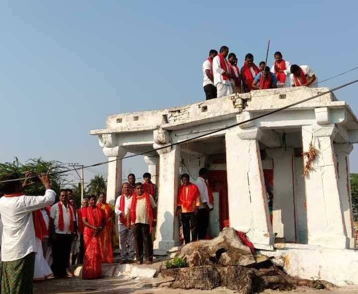 పోల్కమ్మ ఆలయ పునర్నిర్మాణ పనులు ప్రారంభం - Udayam