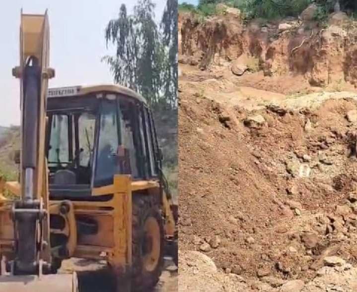 అక్రమ మట్టి తవ్వకాలు.. జేసీబీ సీజ్ - Udayam