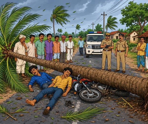 చెట్టు కూలి ఇద్దరు మిత్రుల దుర్మరణం - Udayam Digital