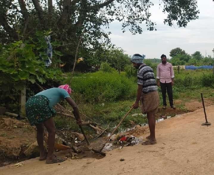 పారుపల్లిలో పారిశుద్ధ్య పనులు - Udayam