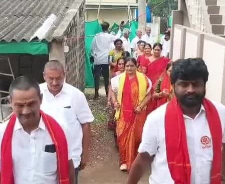 పత్తేపురంలో జనసేన అభ్యర్థి ఇంటింటి ప్రచారం - Udayam