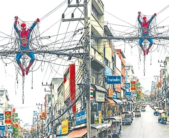 తీగల్లో చిక్కిన స్పైడర్మ్యాన్ - Udayam