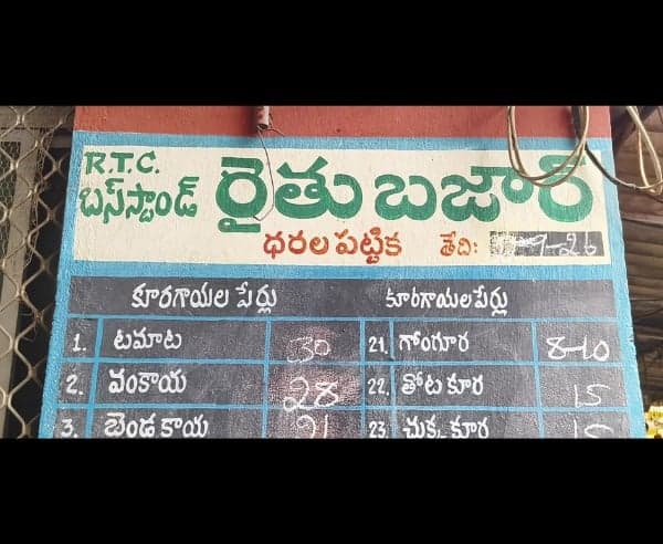 గుంటూరు రైతుబజార్లో నేటి కూరగాయల ధరలు - Udayam