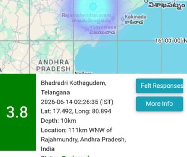 భద్రాద్రి కొత్తగూడెం జిల్లాలో స్వల్ప భూకంపం - Udayam Digital